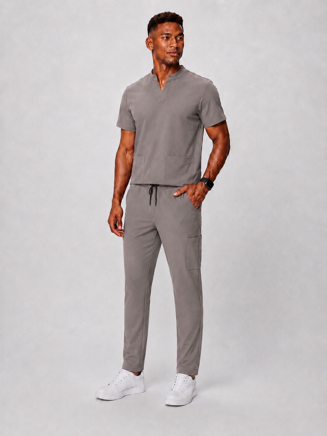 Dark Latte Full Scrub (Half collar top / Regular pants)
