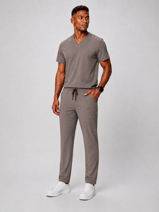 Dark Latte Full Scrub (V-neck top / Regular pants)