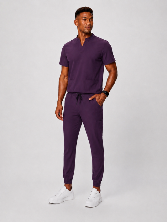 Plum Purple Full Scrub (Half collar top / Jogger pants)