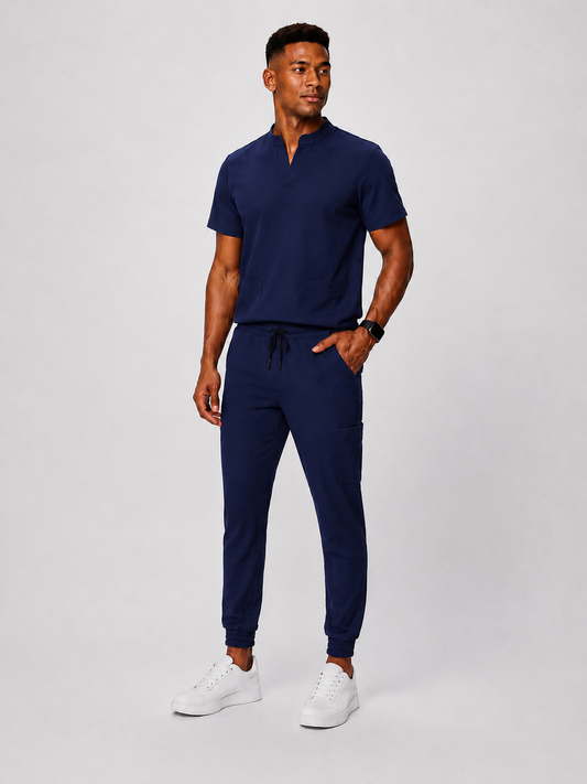 Midnight Blue Full Scrub (Half collar top / Jogger pants)