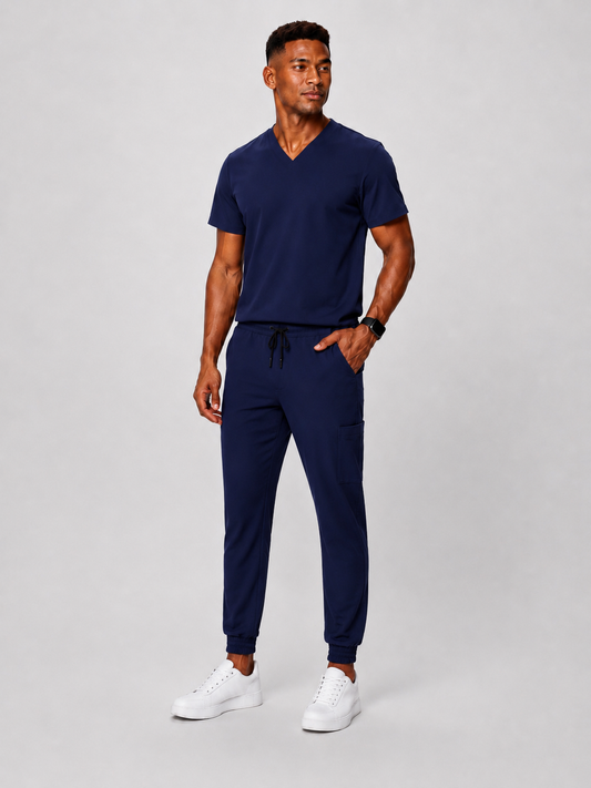 Midnight Blue Full Scrub (V-neck top / Jogger pants)
