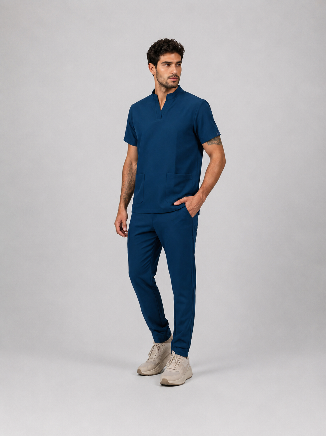 Deep Teal Full Scrub (Half collar top / Regular pants)