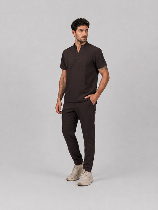 Chocolate Brown Full Scrub (Half collar top / Regular pants)